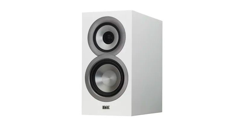 A white Elac Uni-Fi BS U5 speaker on a white background.