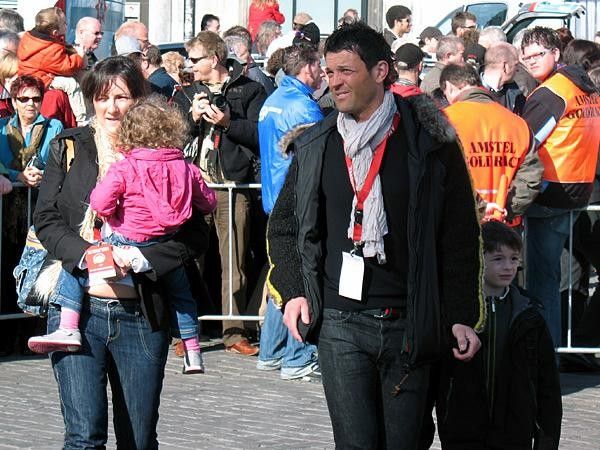 C&eacute;dric Vasseur with family in Maastricht. The Frenchman is now president of the CPA, an organisation that represents the riders at the UCI.