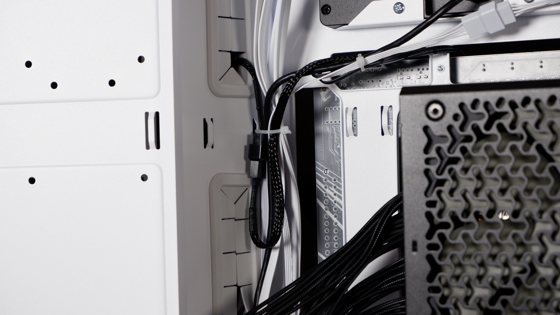 Thermaltake View 390 Air chassis on a desk. We're building a PC into it for testing and comparison with other PC cases.