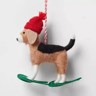 Felted Wool Beagle Dog Christmas Tree Ornament - Wondershop™