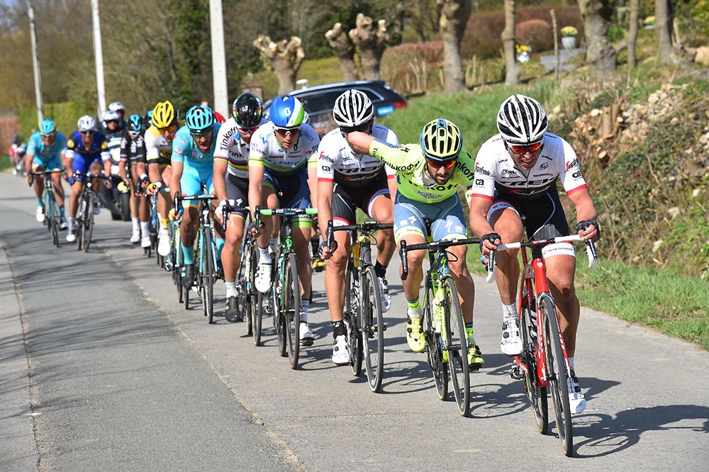 Trek Segafredo drive the break for Fabian Cancellara