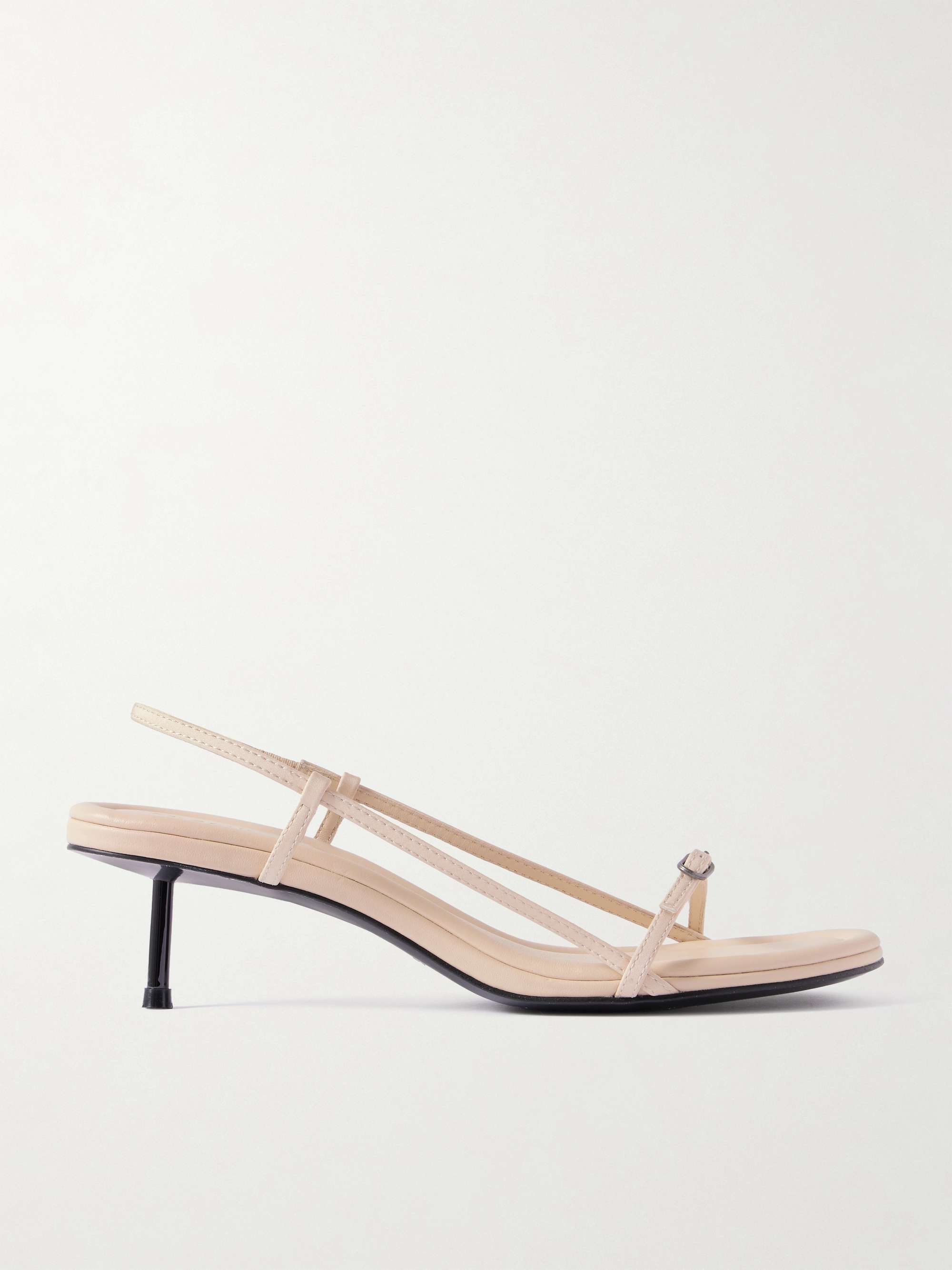 Petit Belt Recycled-Twill and Leather Slingback Sandals