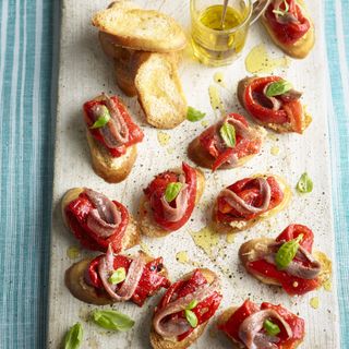 Garlic, Red Pepper And Anchovy Crostini
