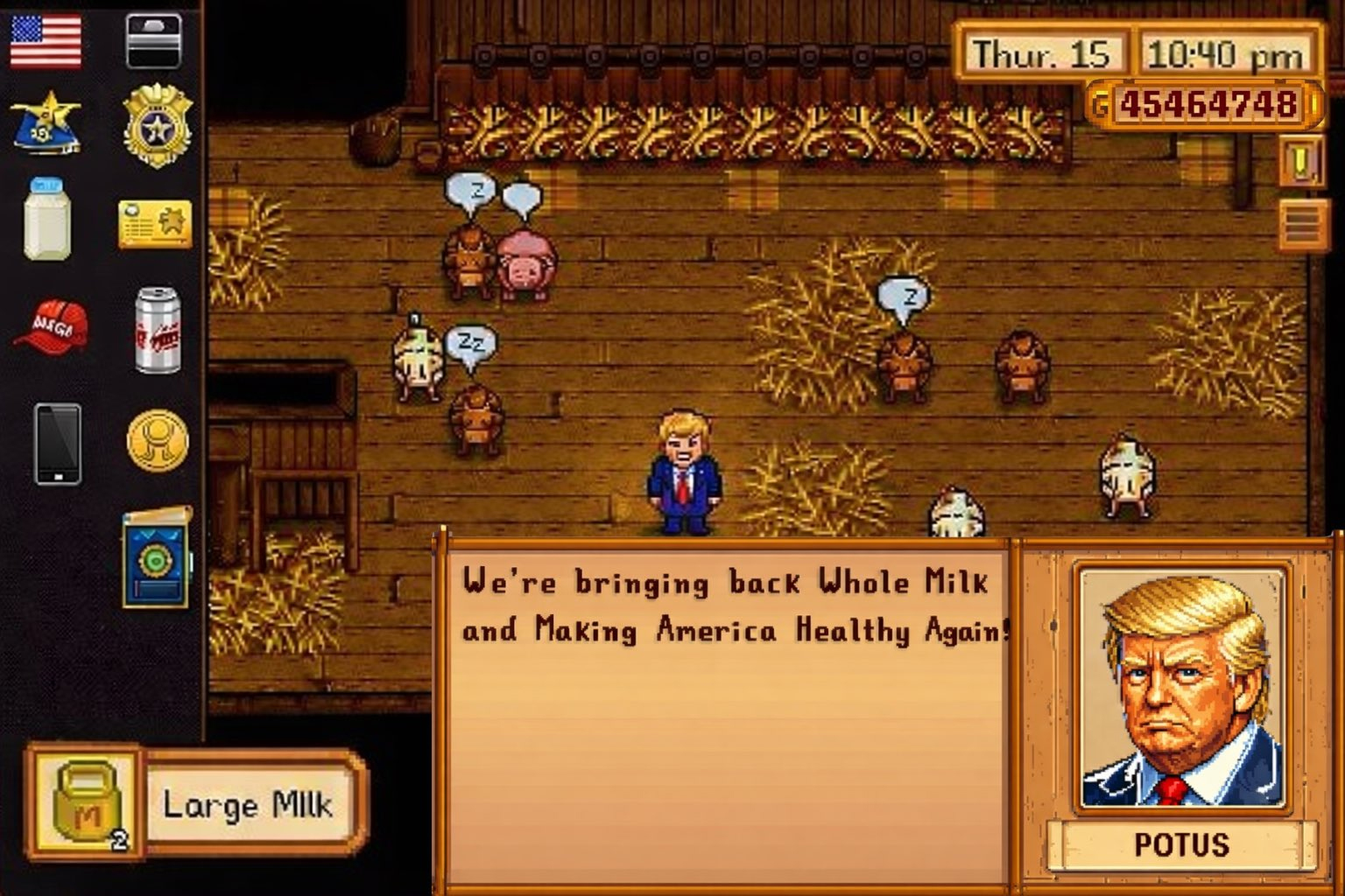 Trump as a pixel art character