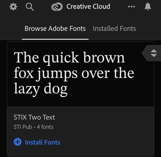 Adobe creative cloud fonts