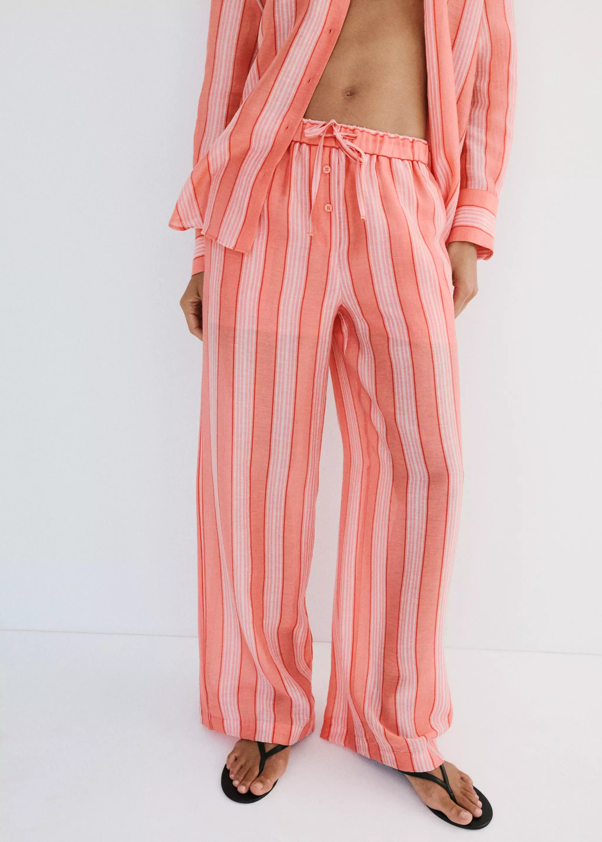 Straight Striped Trousers - Women | Mango United Kingdom