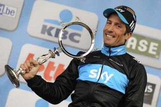 Juan Antonio Flecha (Team Sky) on the podium.