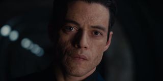 No Time To Die Rami Malek stares with quiet menace
