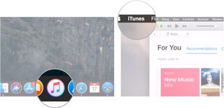 Delete iPhone backup on macOS Mojave showing how to open iTunes and click iTunes in the Menu bar