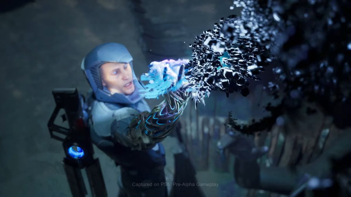 Exodus player with weird gooped up alien hand