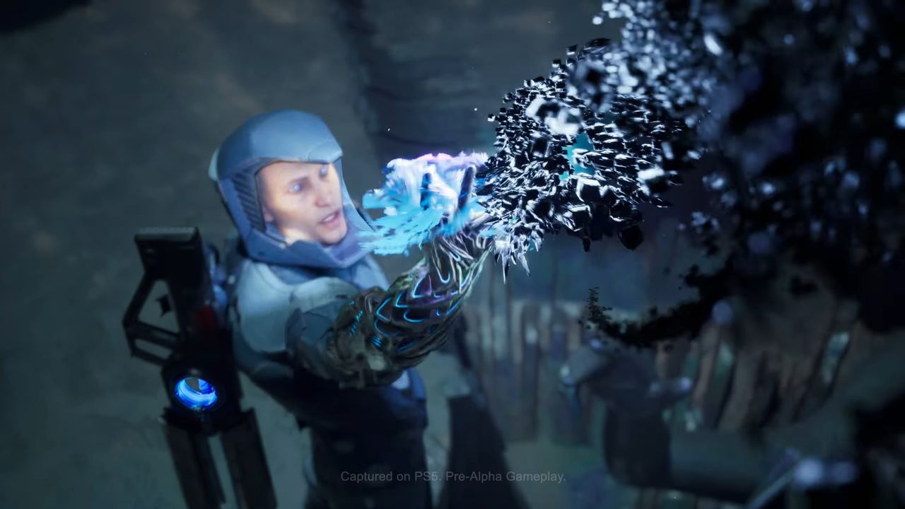 Exodus player with weird gooped up alien hand