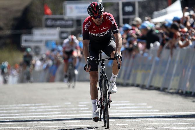 Team Ineos' Gianni Moscon takes third place on stage 2 of the 2019 Tour of California