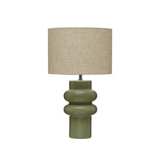 Storied Home 20.25” Stoneware Table Lamp With Linen Shade