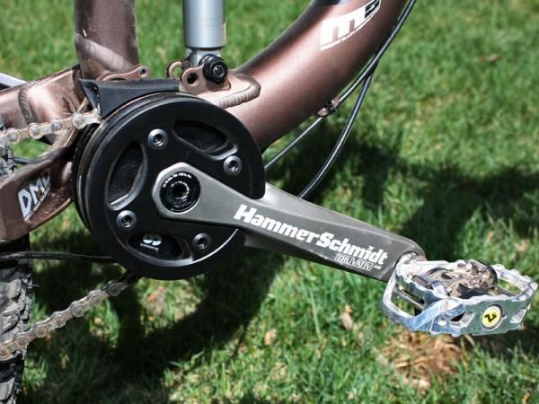 Truvativ's HammerSchmidt offers 'right now' two-speed capabilities that don't require you to ease off the gas during shifts, all wrapped in an impressively compact package.