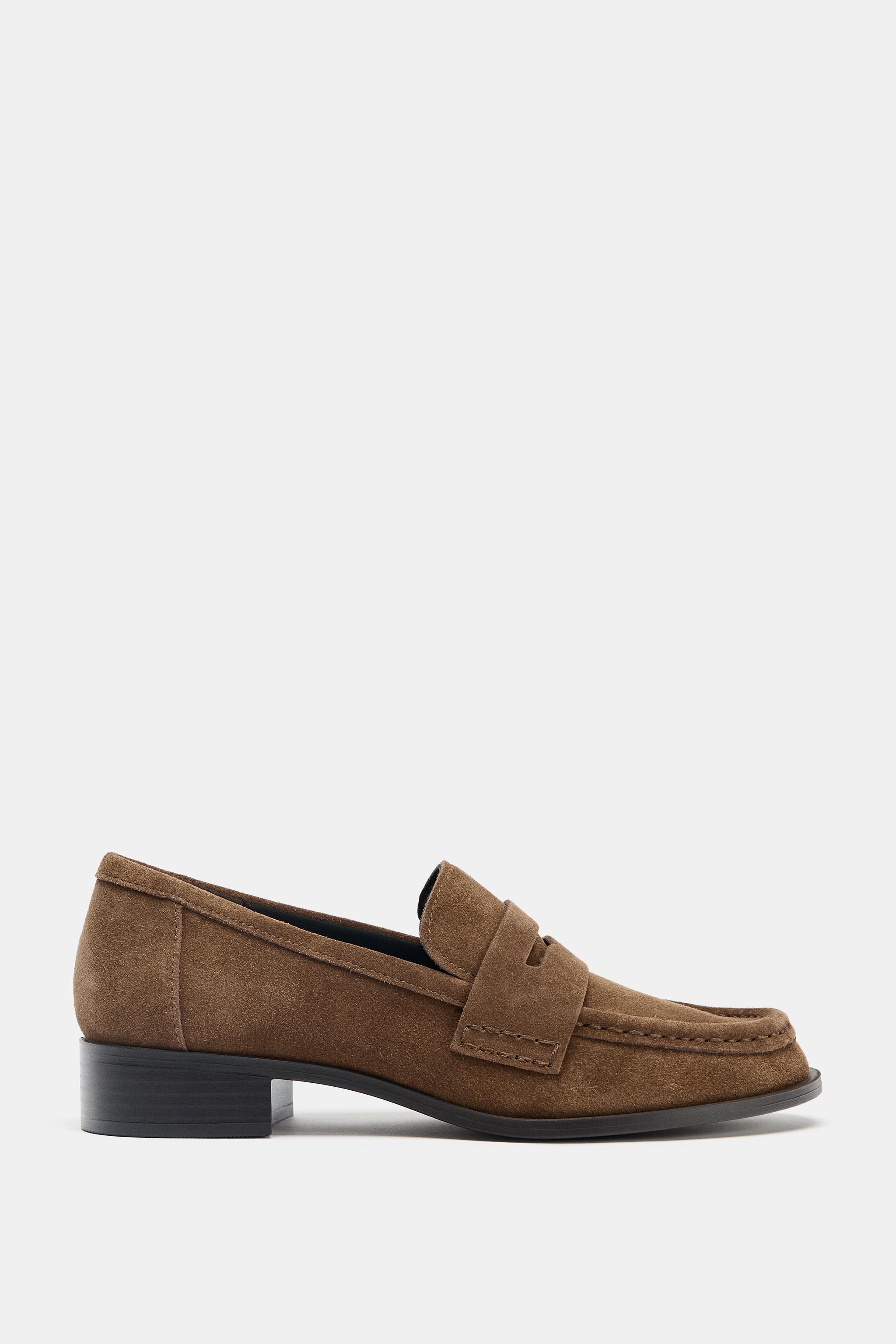 Split Leather Saddle Loafers