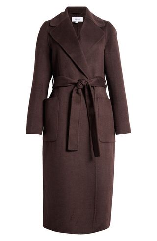 Lucia Tie Waist Wool Blend Coat