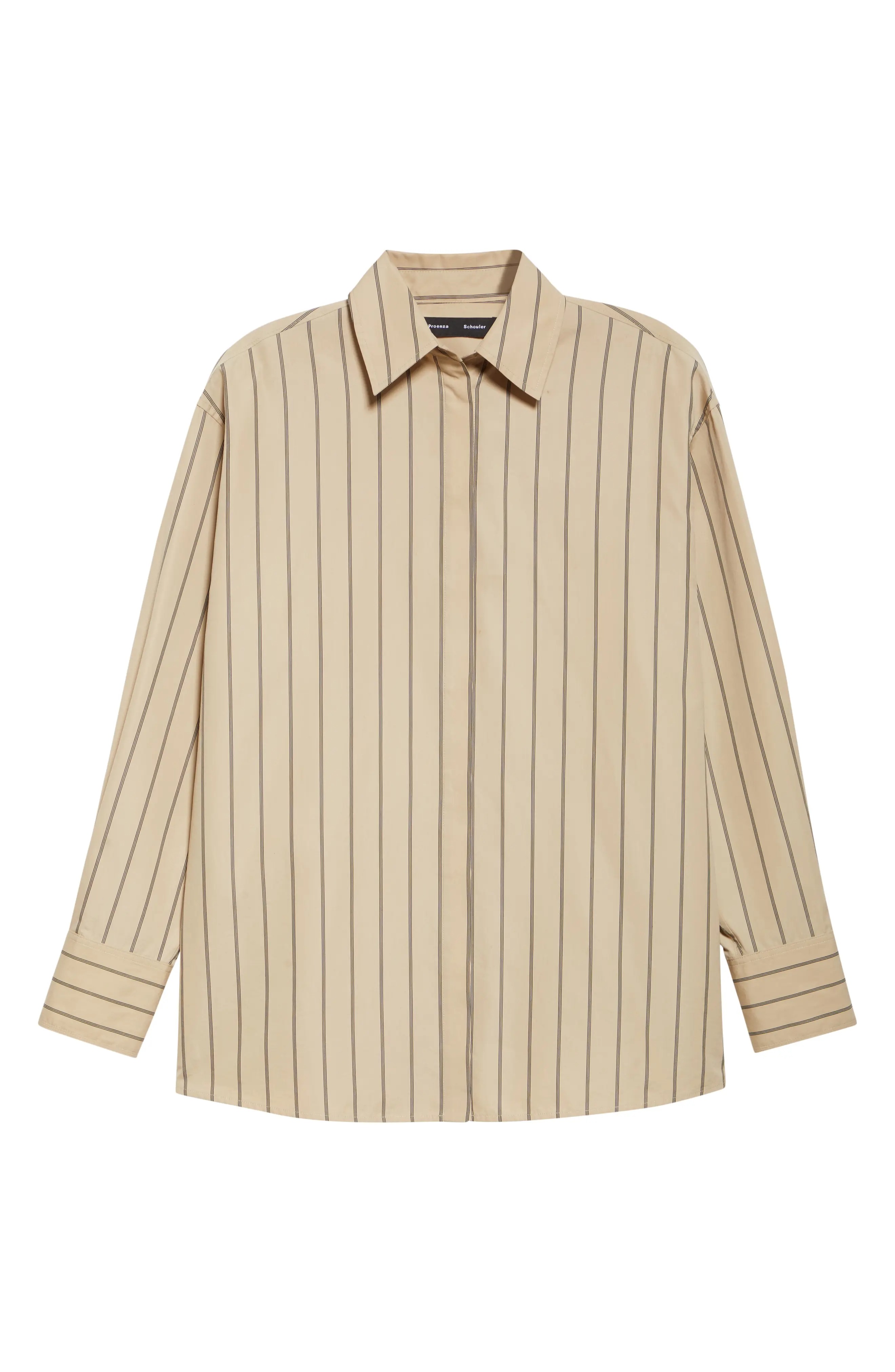 Proenza Schouler, Addy Stripe Cotton 
Silk Button-Up Shirt