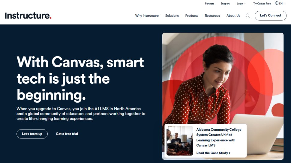 Website screenshot of Canvas LMS (September, 2025)