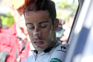 Fabio Aru (Astana) would not talk to the press after stage 19