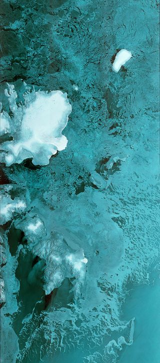 The Norwegian archipelago Svalbard in the Arctic Ocean is seen in this first image from the Earth-observation satellite Sentinel 1B, which was launched into orbit on April 25 by the European Space Agency.