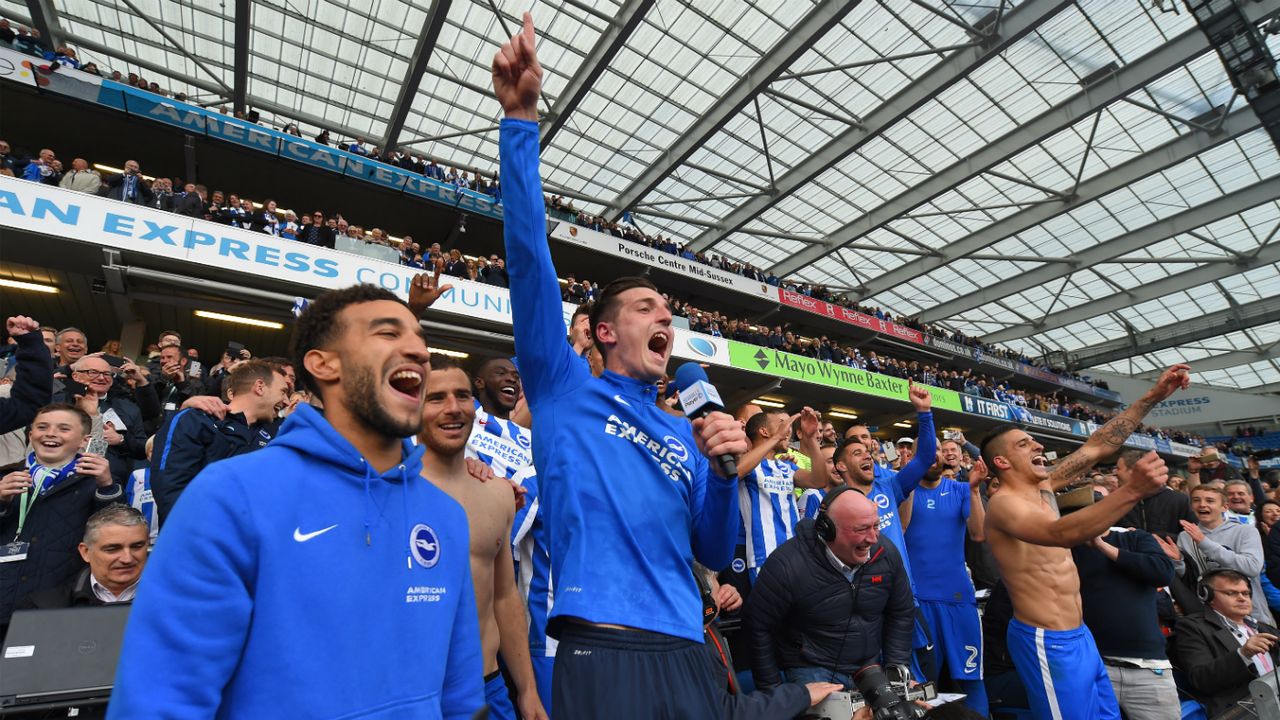 Connor Goldson, Lewis Dunk and Anthony Knockaert