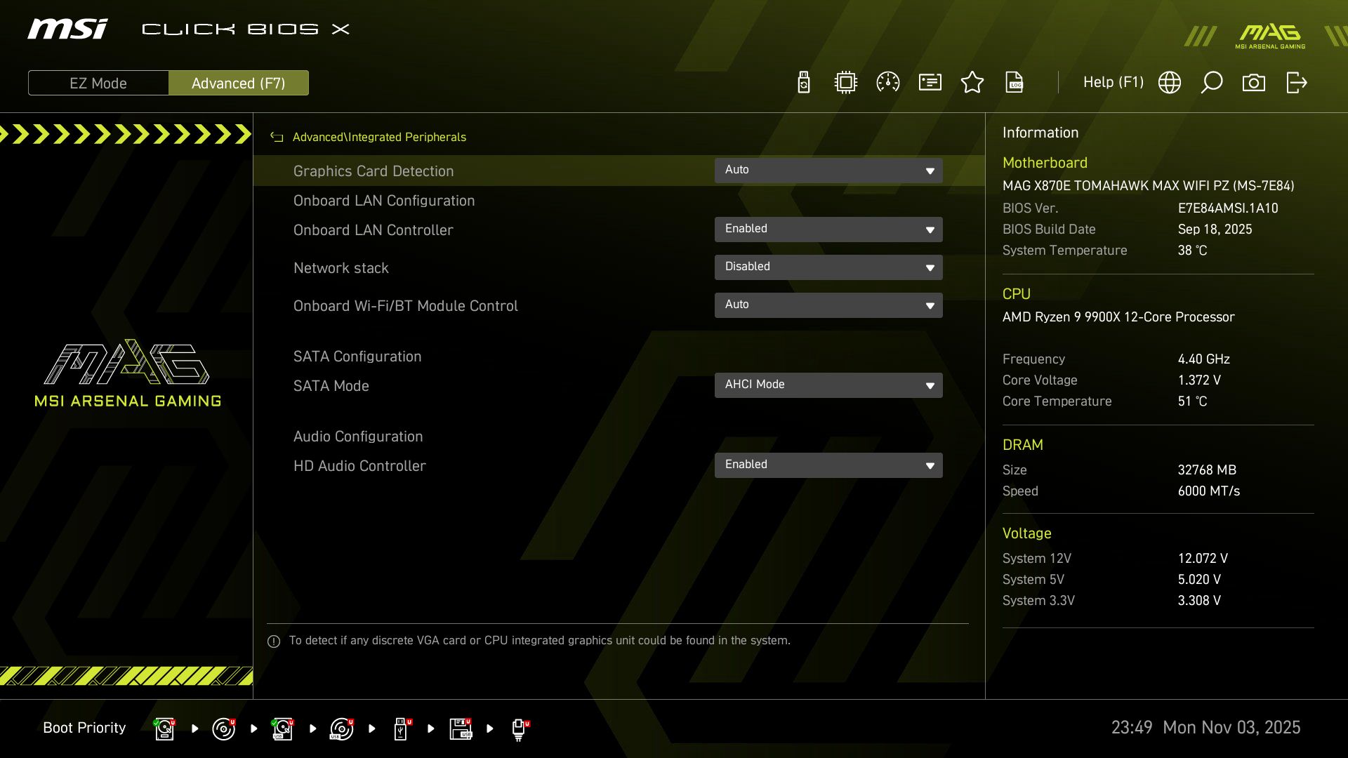 MSI X870E Tomahawk MAX Wifi PZ BIOS