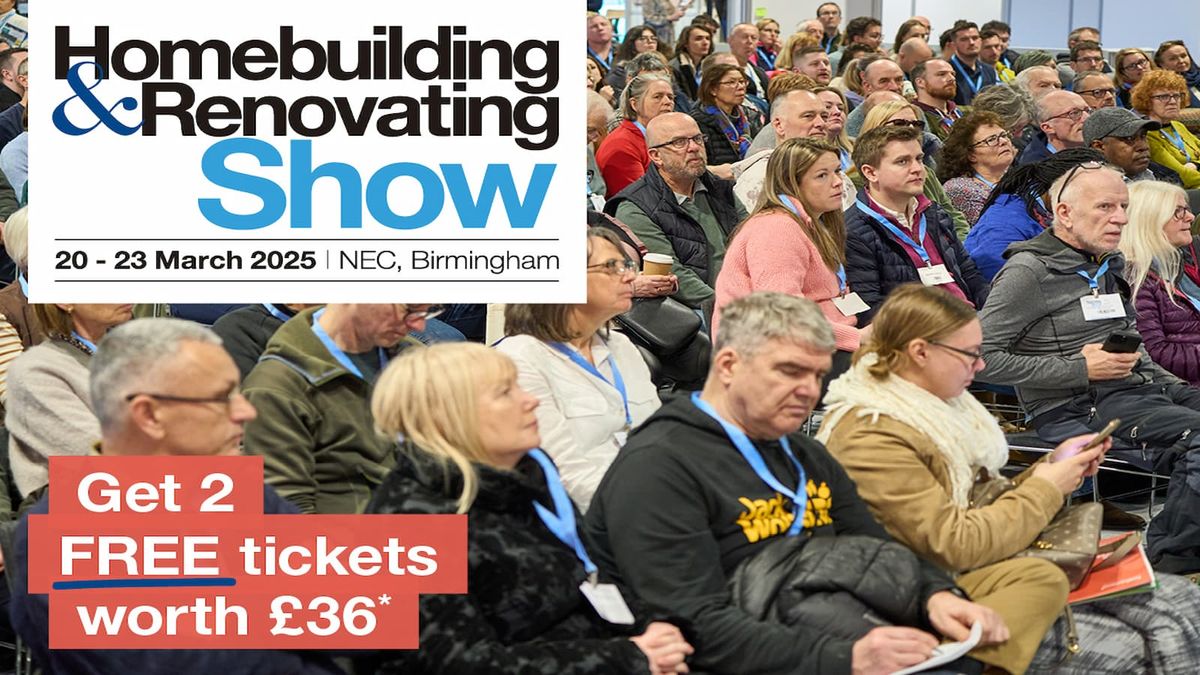 A promo image for two free tickets to the Homebuilding &amp; Renovating Show