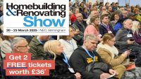 A promo image for two free tickets to the Homebuilding & Renovating Show