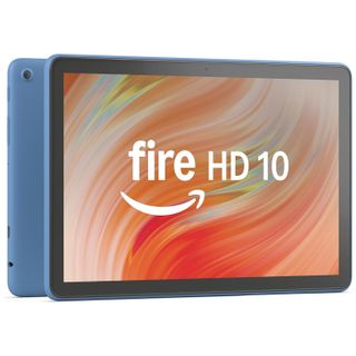 Render of the Amazon Fire HD 10 Tablet on a white background.