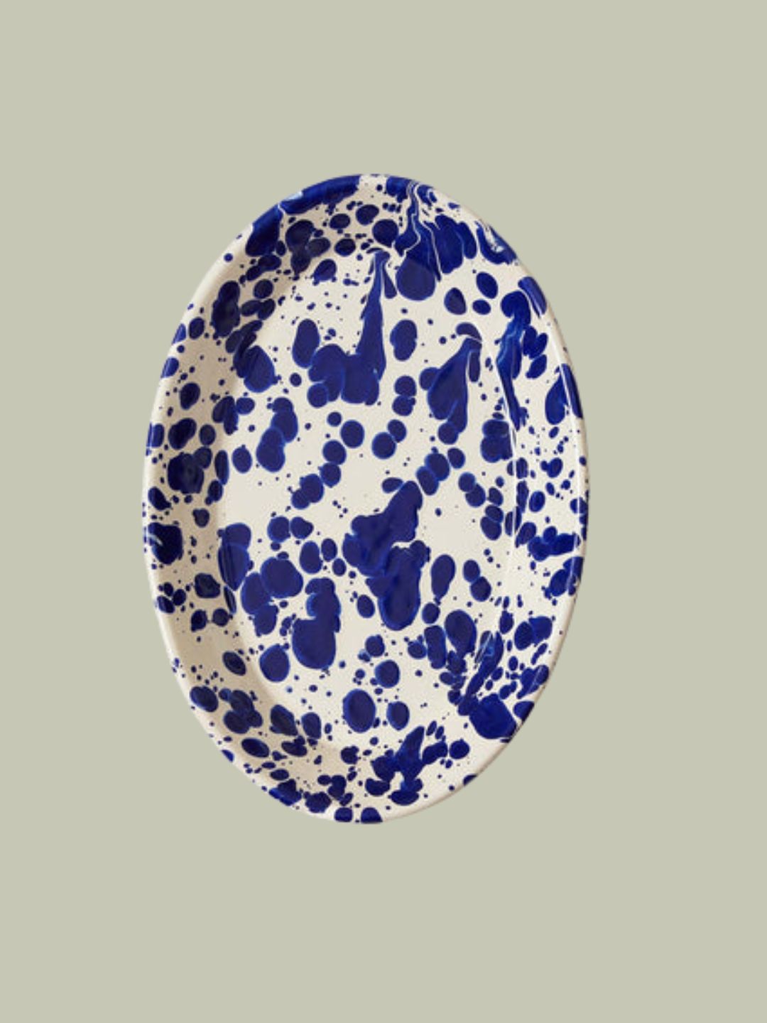 TOAST, Splatter Enamel Platter | Cream/blue