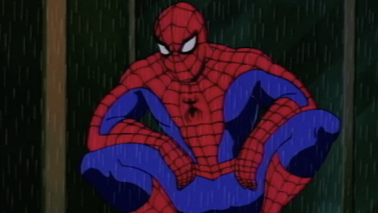 Spider-Man sitting on building on Spider-Man