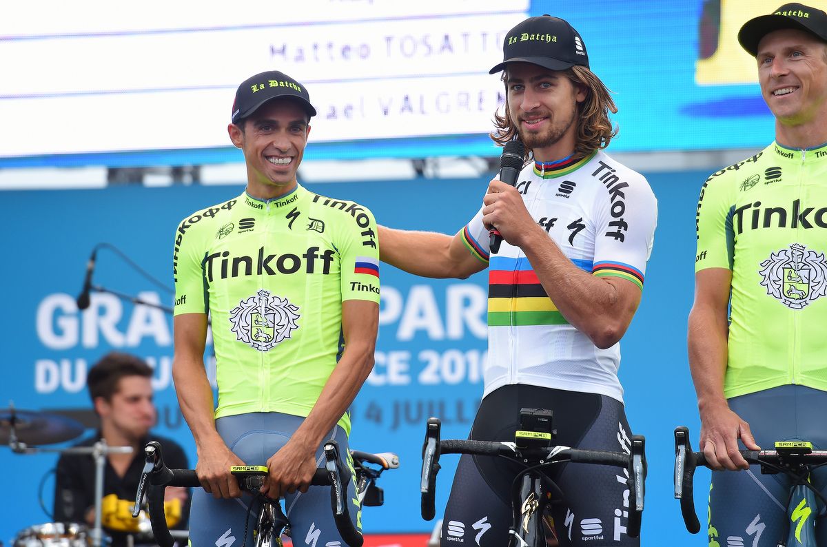Alberto Contador and Peter Sagan were teammates on Tinkoff at the 2016 Tour