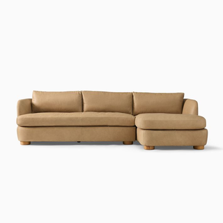 rounded leather sectional