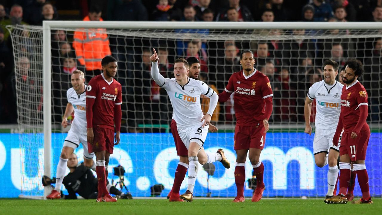 Alfie Mawson Swansea City Liverpool Premier League