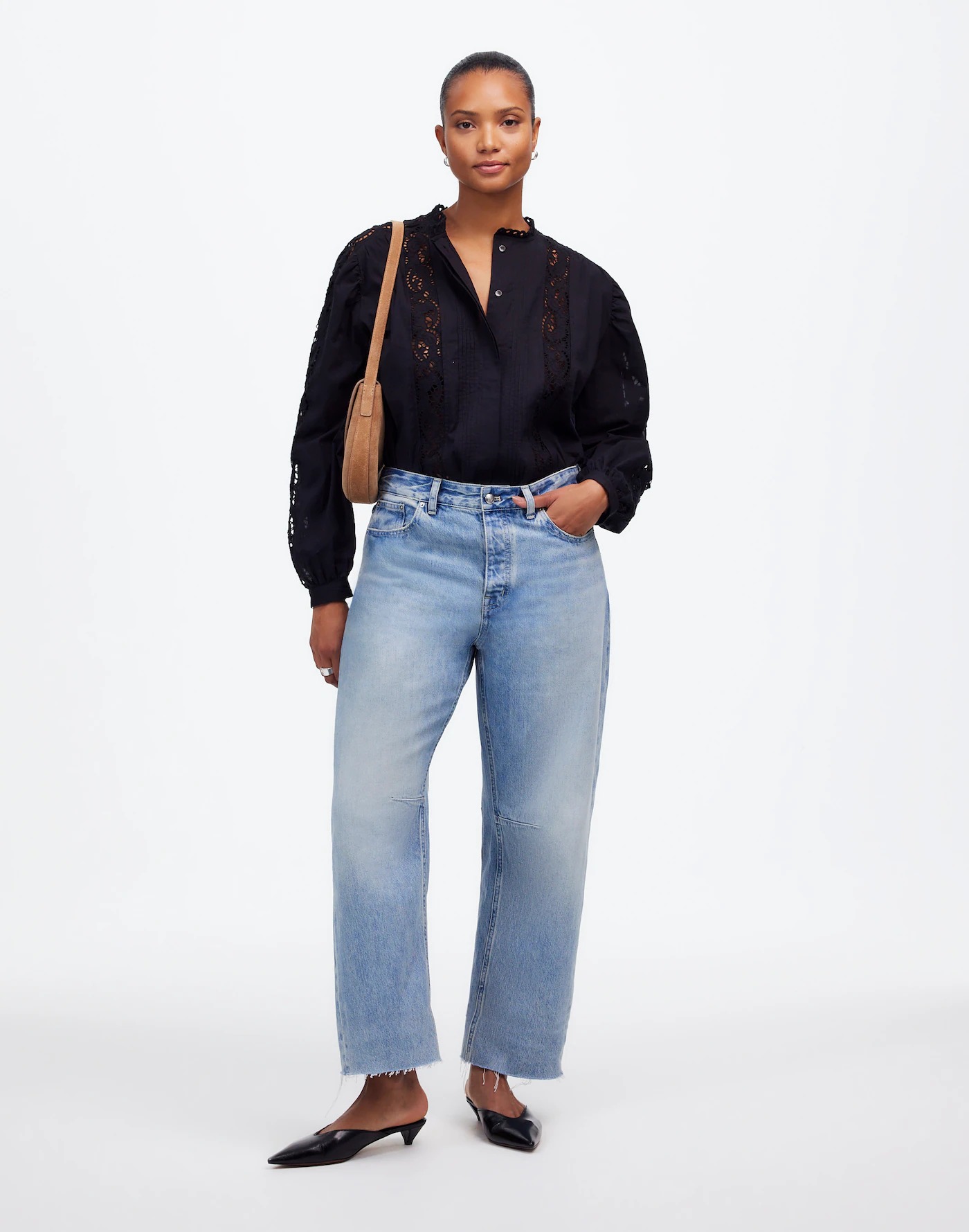 Madewell, The Curvy Darted Barrel-Leg Jean