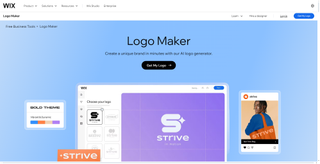 A screenshot of the Wix Logo Maker website