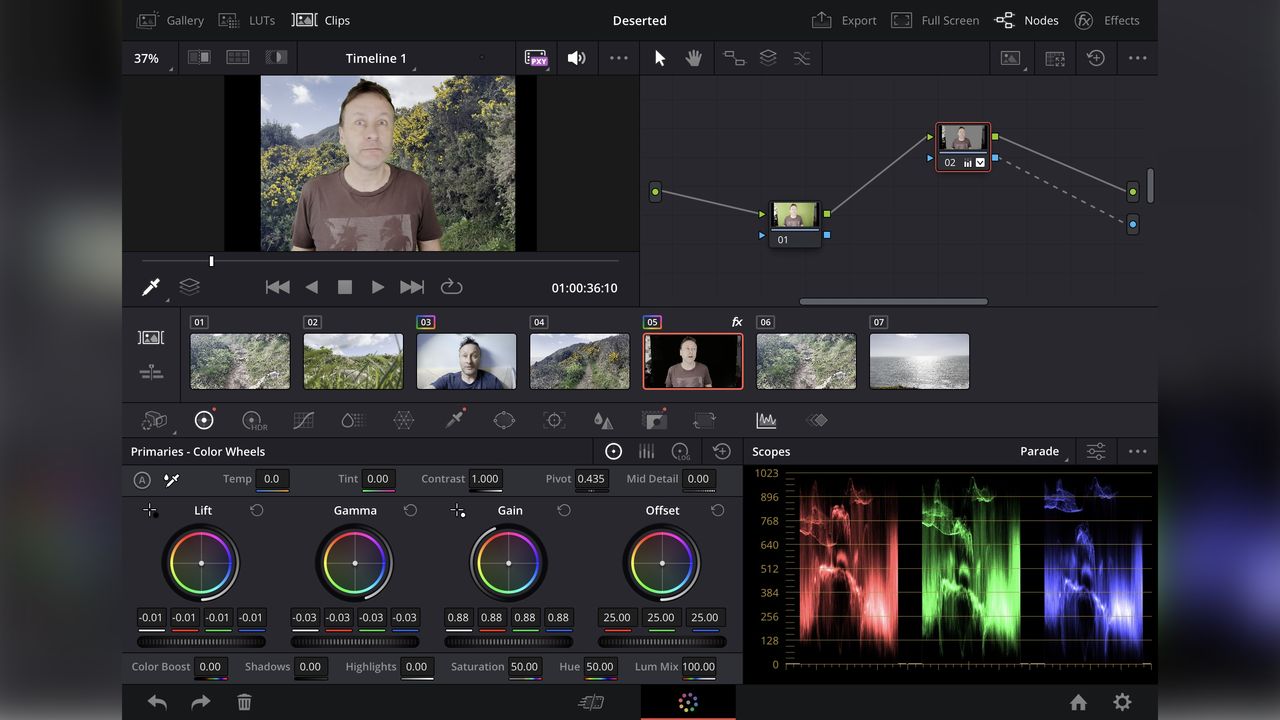 Screenshot of the DaVince Resolve 19 Interface