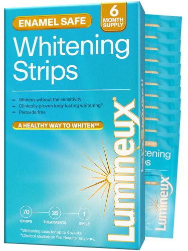 Lumineux Teeth Whitening Strips, Peroxide Free, 35 Treatments (6 Months)