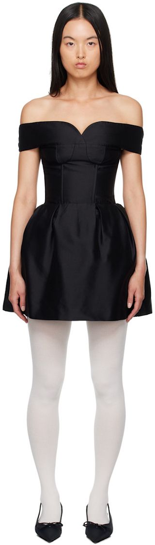 Black Sweetheart Neck Minidress