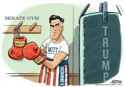 Political cartoon U.S. Mitt Romney Orrin Hatch Utah Senate anti-Trump