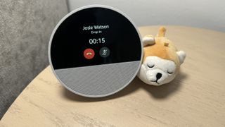 Amazon Echo Spot on a tabletop