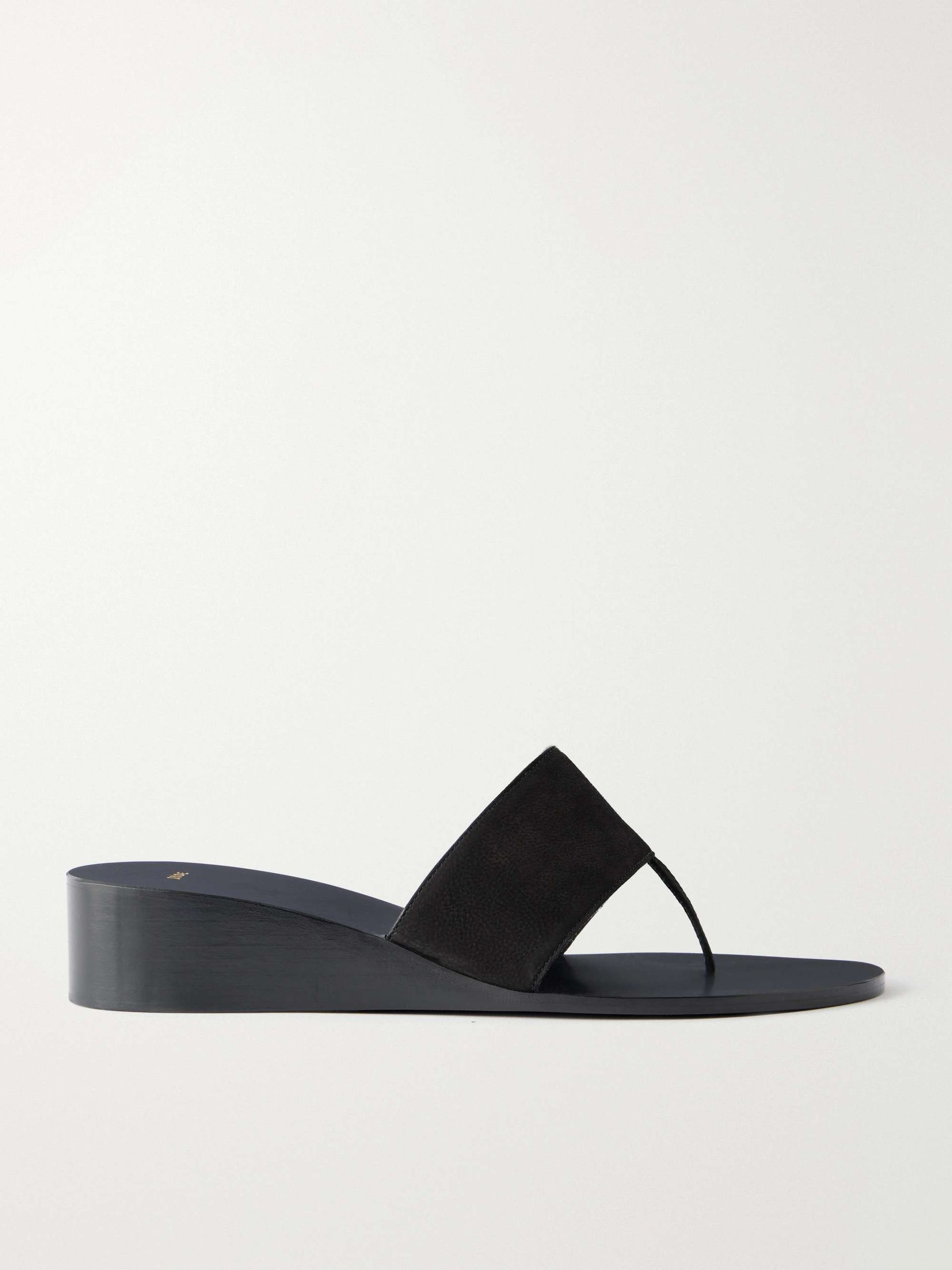 Lucille Nubuck Wedge Thong Sandals