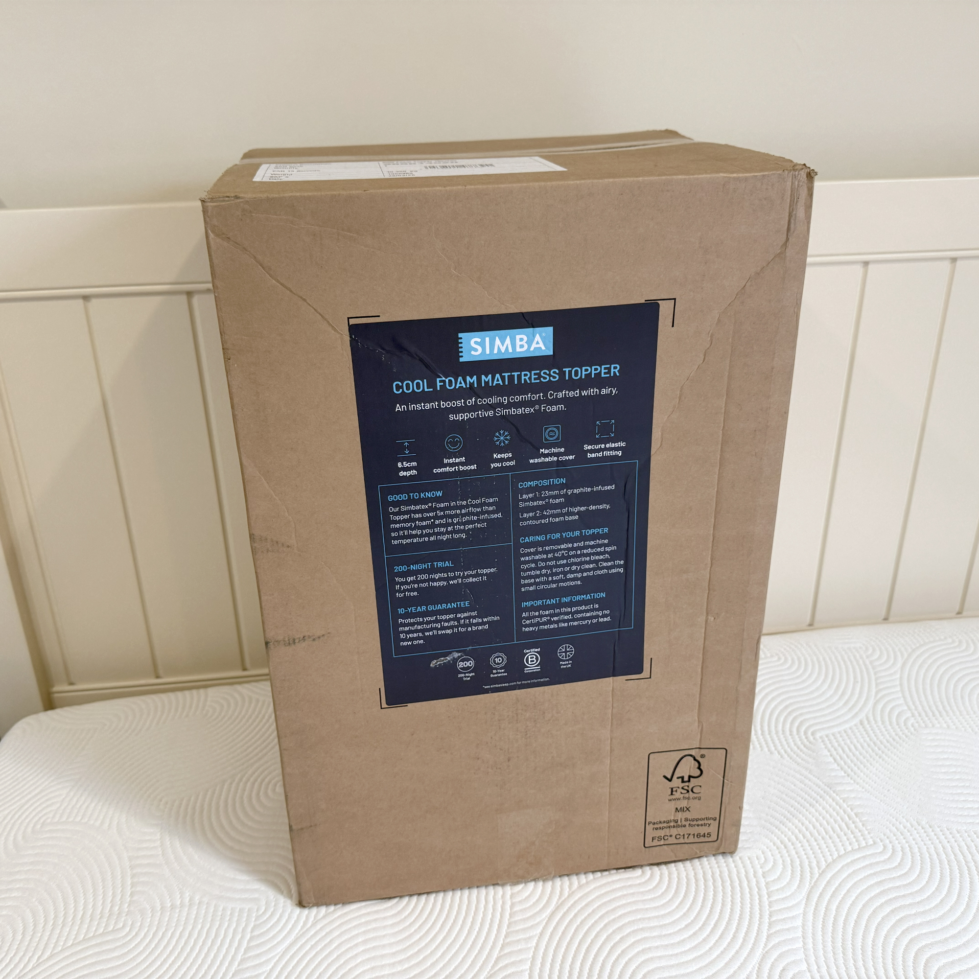 The Simba Cool Foam Mattress Topper being review at home
