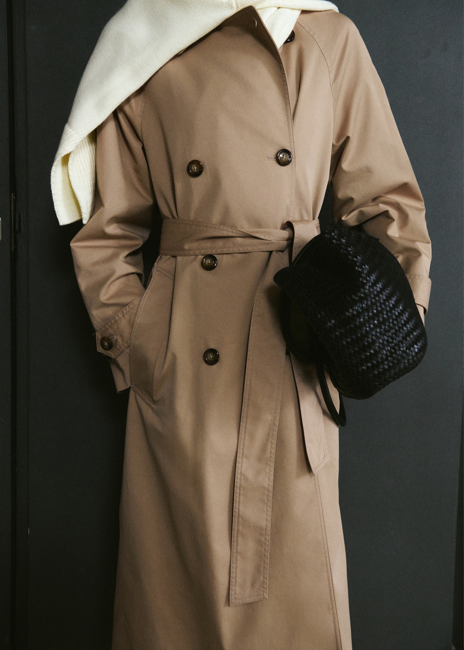 Long Double-Breasted Trench Coat - Women | Mango United Kingdom