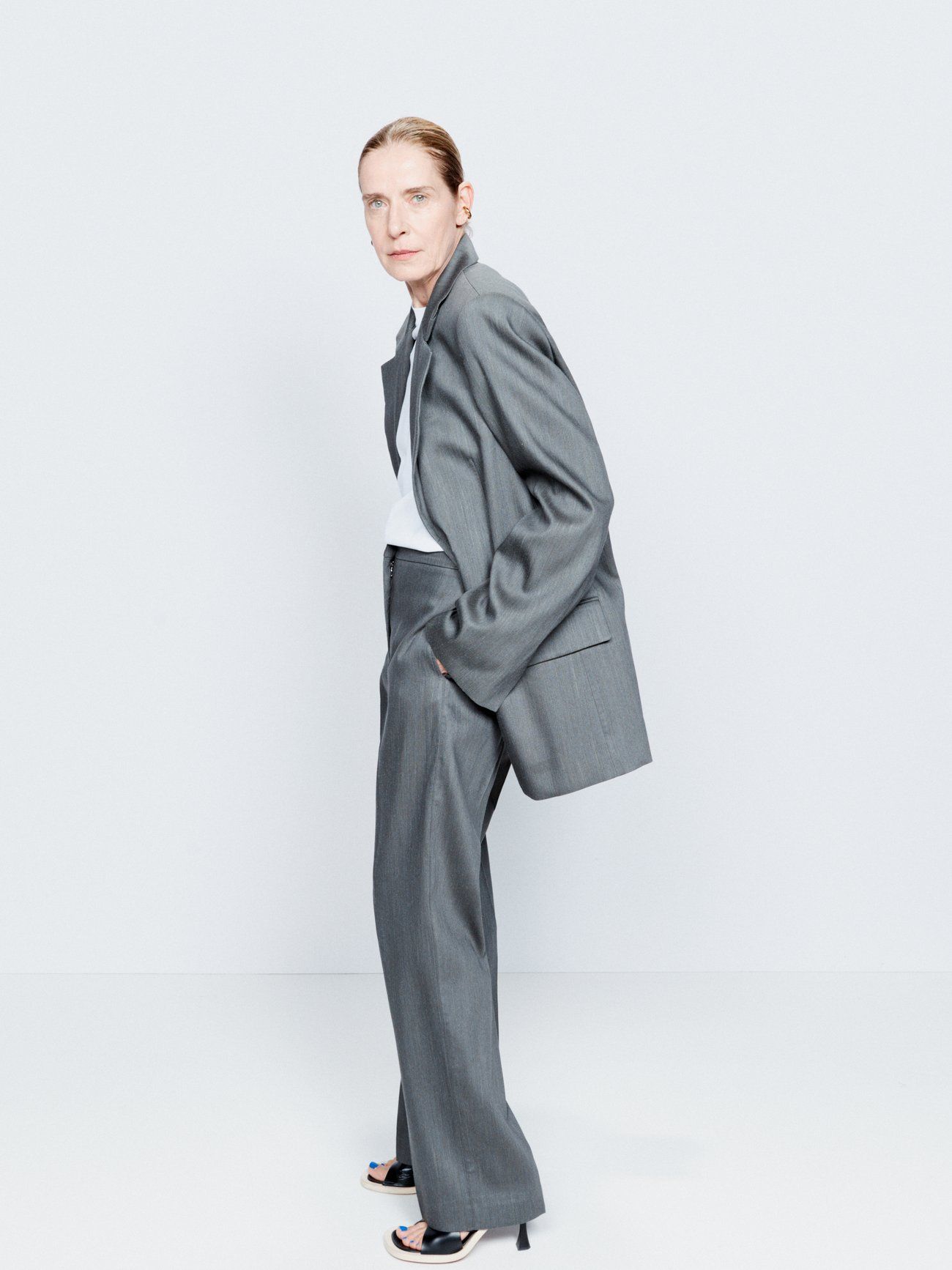 Single-Breasted Slubbed Wool and Silk Suit Jacket