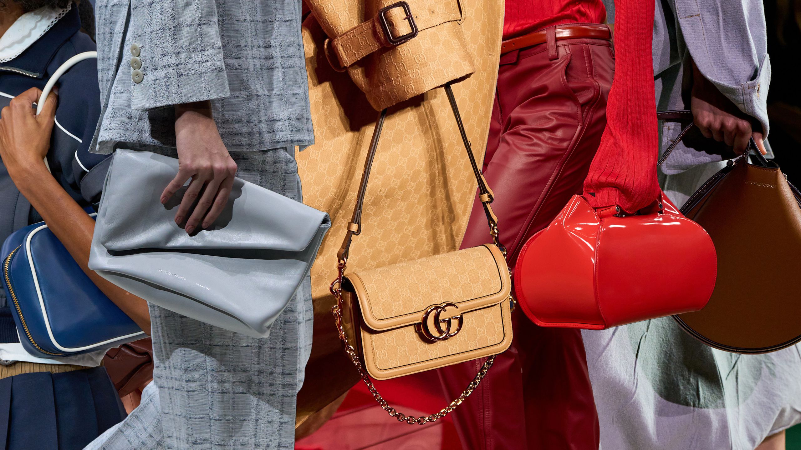 2025 New Color Blocking Woven Shoulder Bag