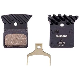 Shimano L05A RF brake pads with their distinctive cooling fins. 