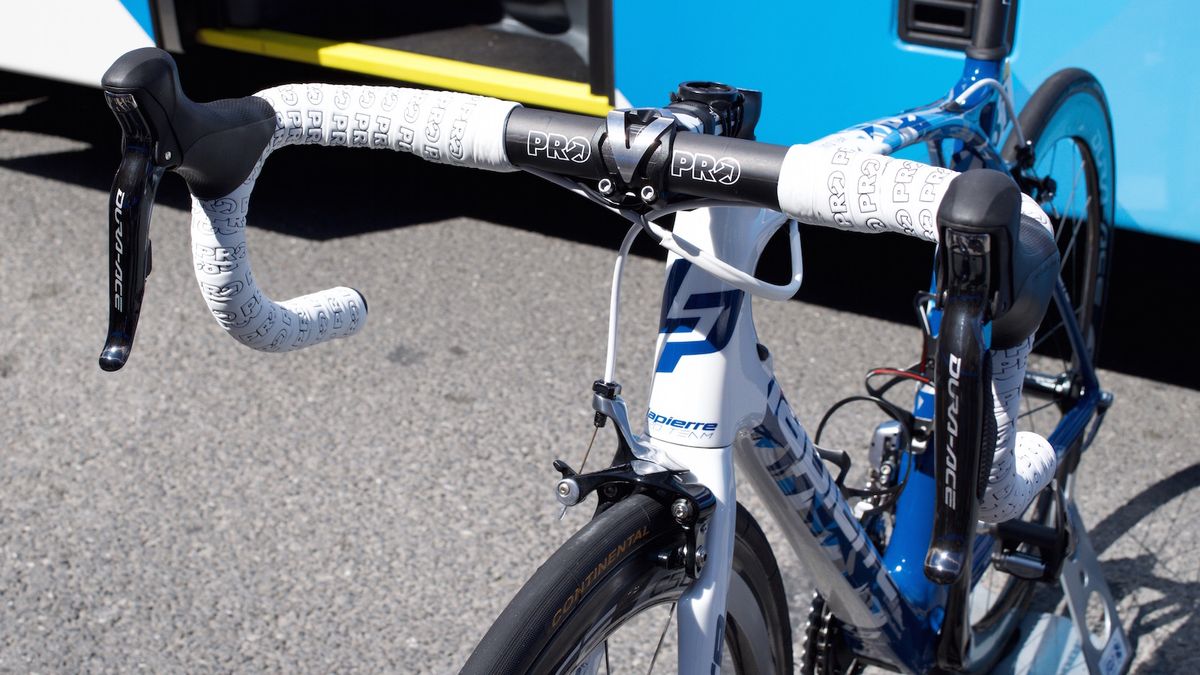 The bike is equipped with Shimano Dura-Ace and PRO finishing kit