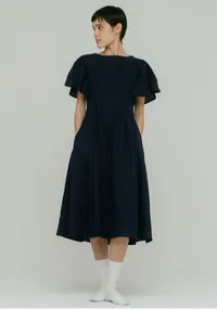 Boat Neck Ruffle Sleeve Dress, approx. $196, Vocavaca
