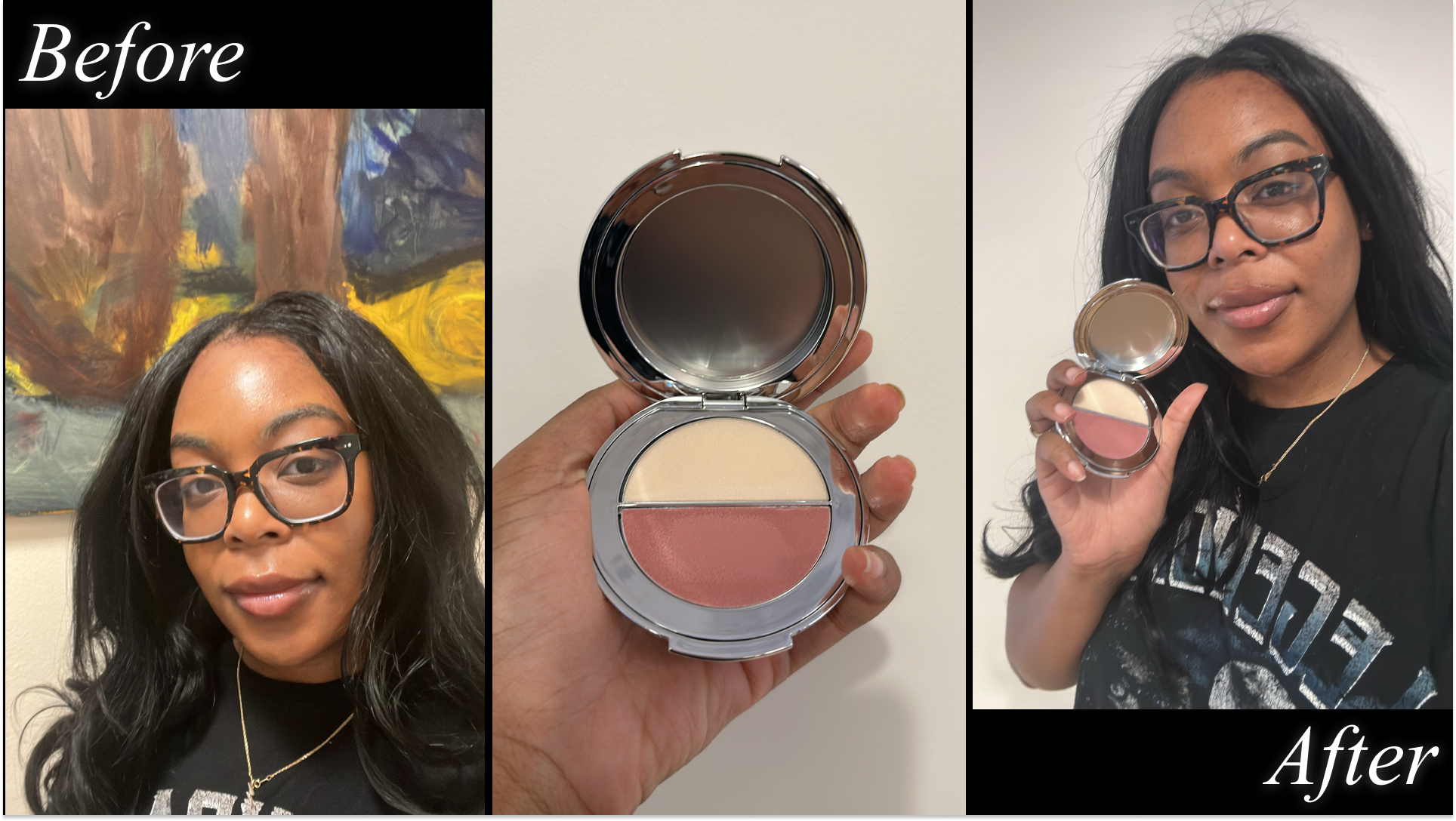 Ariel Baker testing Isamaya Skin Enhancing Duo